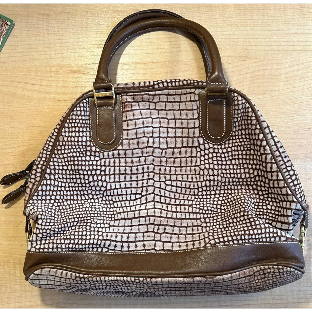 CARINI VANNA Purse Handbag Animal‎ Print Satchel Shoulder Bag Made in Italy